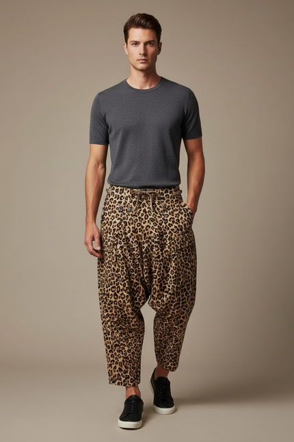 Pantalon Sarouel Leopard - Imprimé Coton