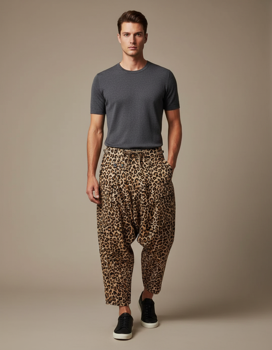 Pantalon Sarouel Leopard - Imprimé Coton