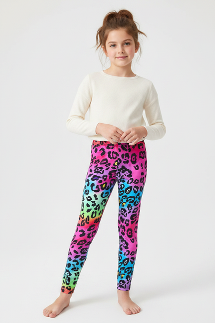 Pantalon Léopard Enfant Multicolore Imprimé Stretch - Polyester