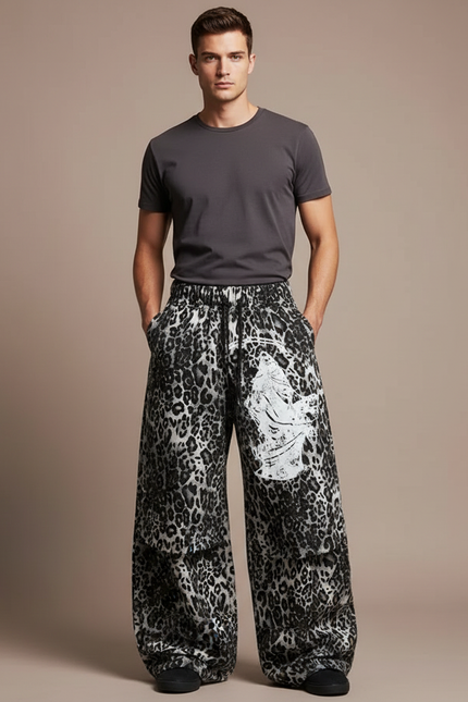 Pantalon Ample Leopard - Imprimé Viscose