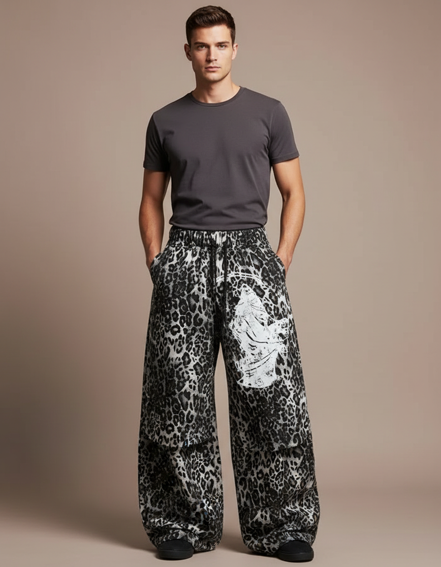 Pantalon Ample Leopard - Imprimé Viscose