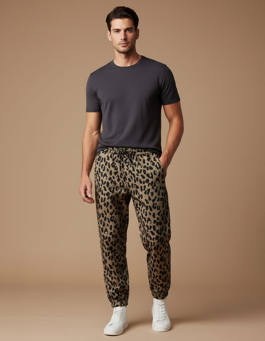 Pantalon Jogging Leopard - Imprimé Molleton
