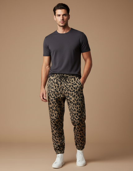 Pantalon Jogging Leopard - Imprimé Molleton