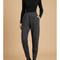 Pantalon Léopard Gris Foncé Molletonné Décontracté Femme - Imprimé