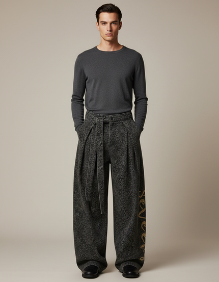 Pantalon Plissé Leopard - Imprimé Jean