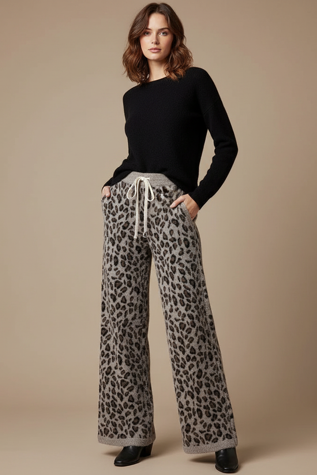 Pantalon Souple Leopard - Gris Molleton