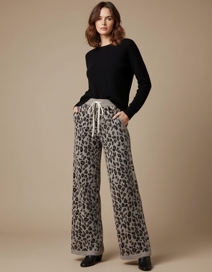 Pantalon Souple Leopard - Gris Molleton