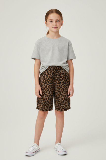 Pantalon Léopard Marron Ample Imprimé Enfant - Coton