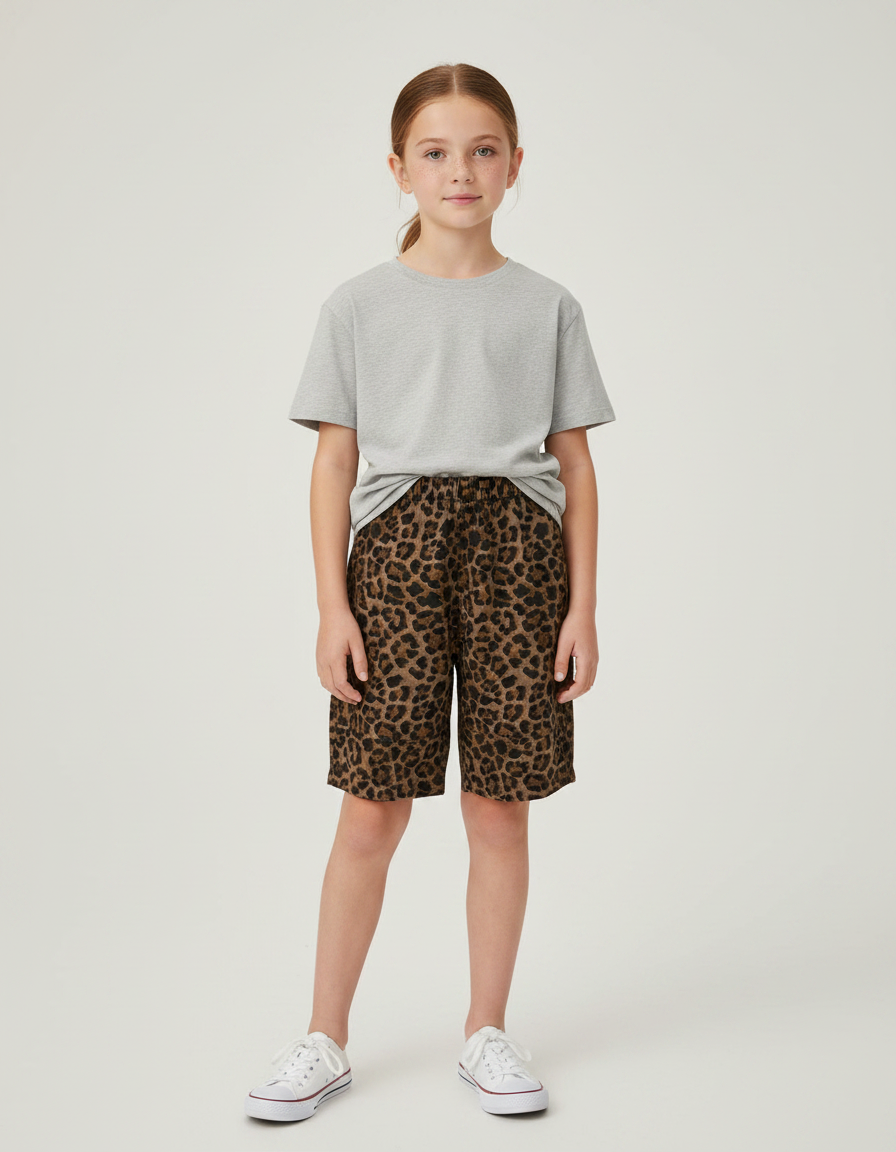 Pantalon Léopard Marron Ample Imprimé Enfant - Coton