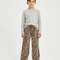 Pantalon Léopard Ample Fluide Imprimé Décontracté Garçon - Viscose