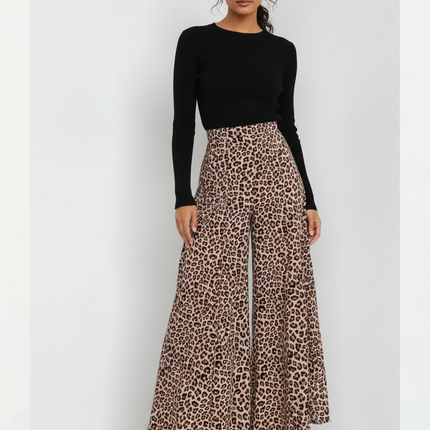 Pantalon Leopard Taille Elastique - Imprimé Viscose