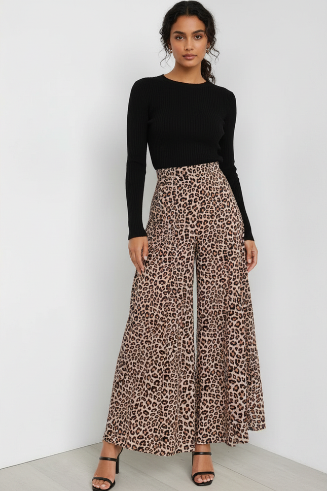 Pantalon Leopard Taille Elastique - Imprimé Viscose