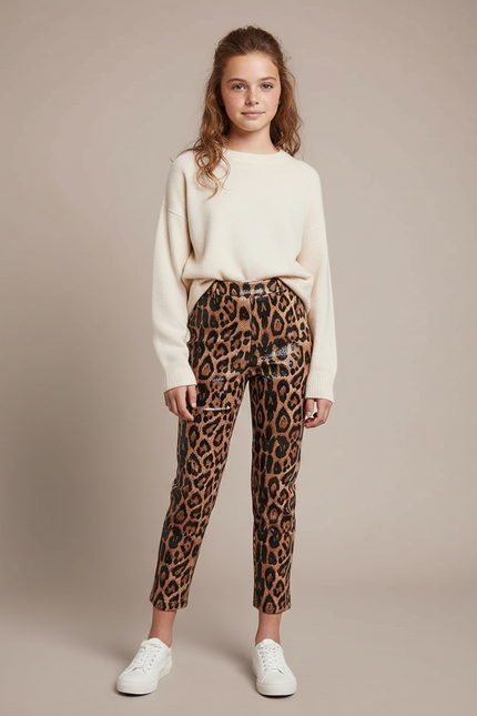 Pantalon Leopard Paillette - Imprimé Polyester