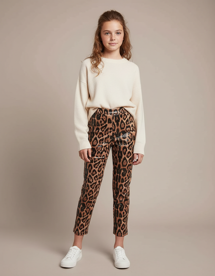 Pantalon Leopard Paillette - Imprimé Polyester