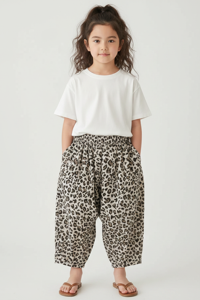 Pantalon Carotte Leopard - Imprimé Coton