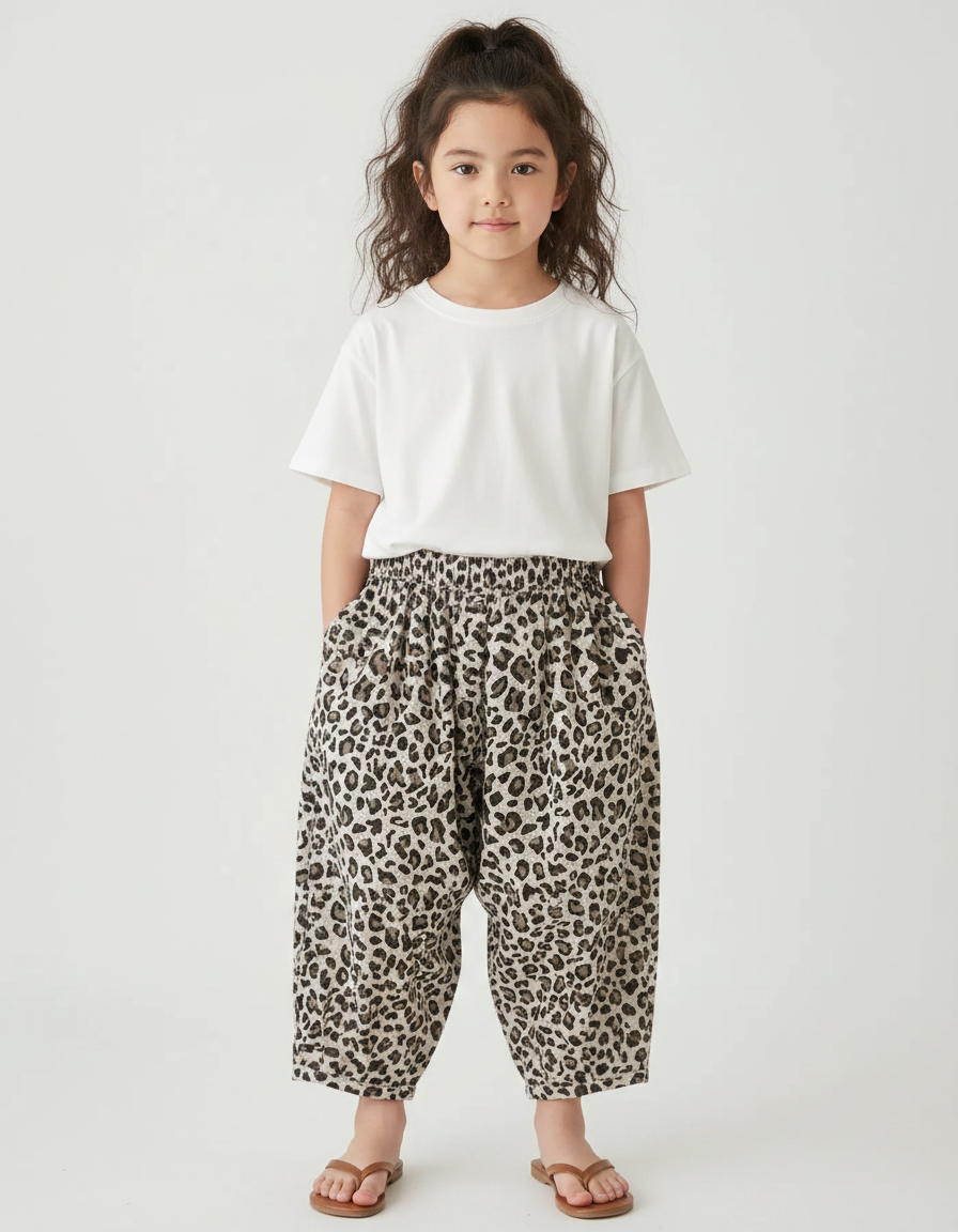 Pantalon Carotte Leopard - Imprimé Coton