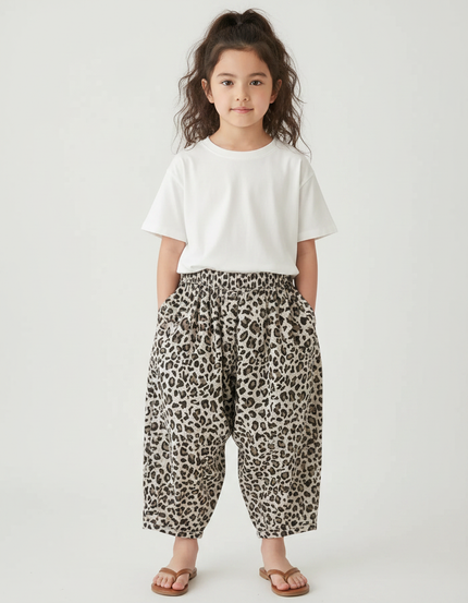 Pantalon Carotte Leopard - Imprimé Coton