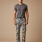 Pantalon Léopard Bleu Clair Imprimé Animal Doux Ample - Molleton