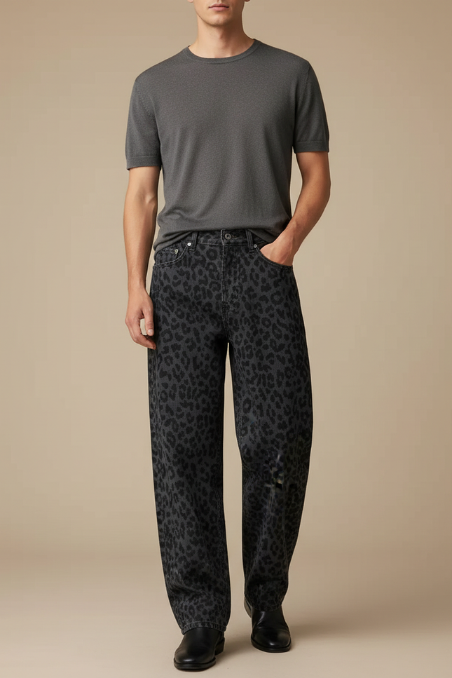 Pantalon Baggy Leopard - Imprimé Jean