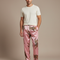 Pantalon Léopard Rose Satiné Fluide Homme Élégant