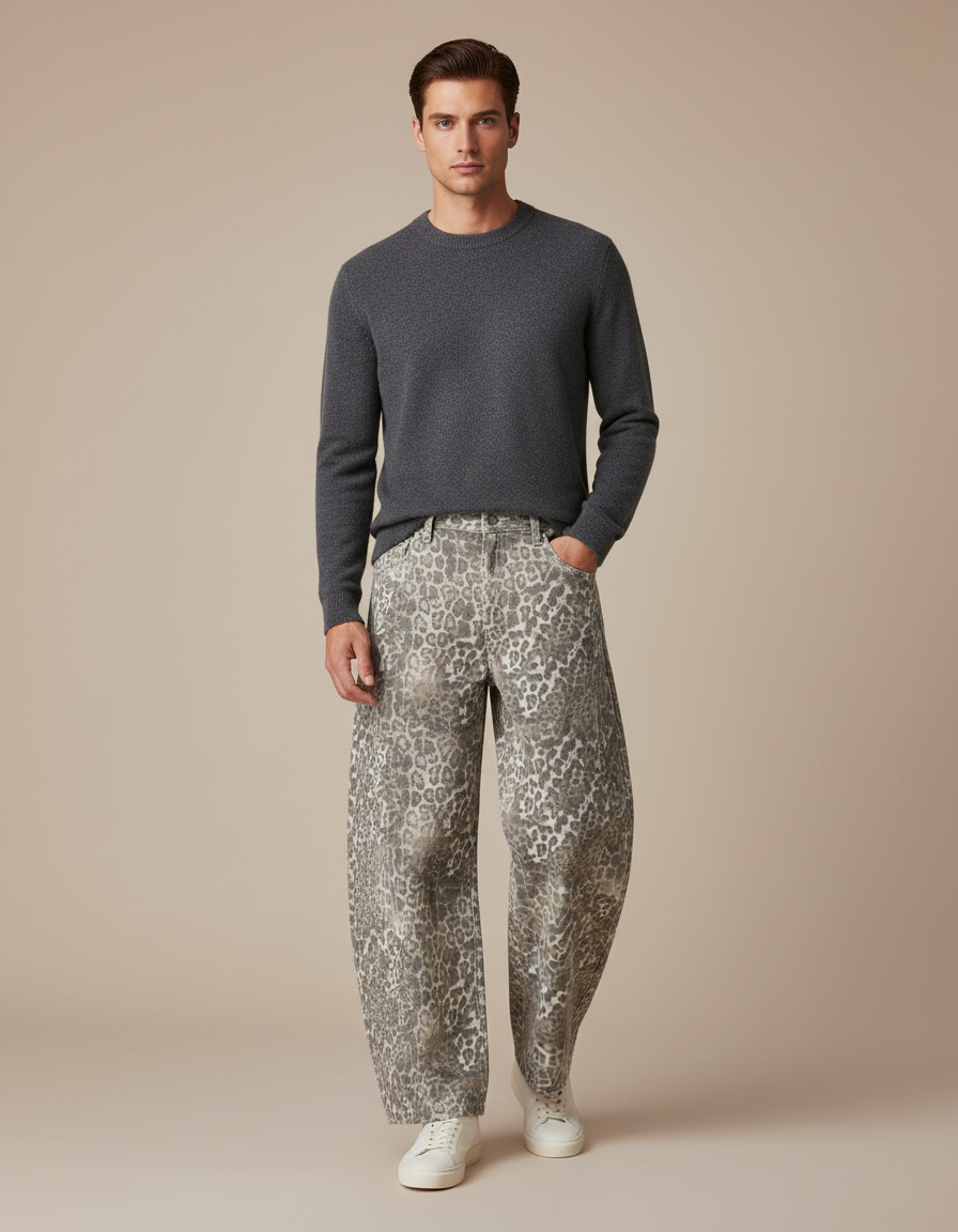 Pantalon Leopard Gris - Jean