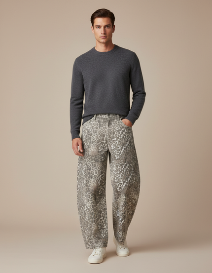 Pantalon Leopard Gris - Jean