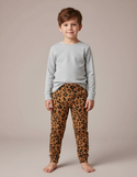 Pantalon Léopard Marron Enfant Coton Imprimé - Molleton