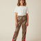 Pantalon Léopard Marron Imprimé Rouge Décontracté Enfant - Satin