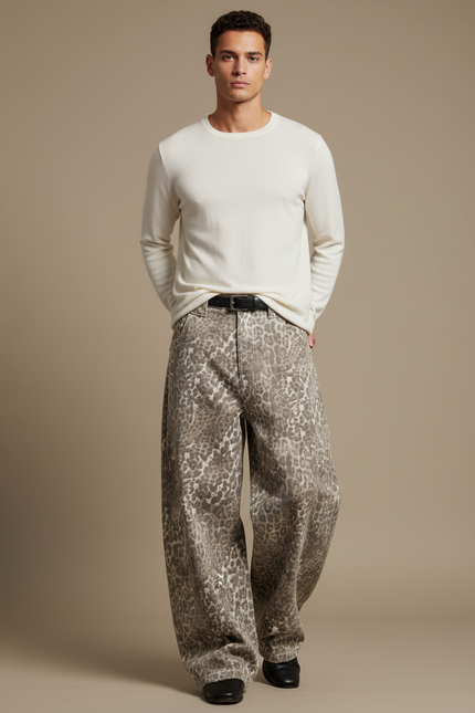 Pantalon Leopard Baggy - Imprimé Jean