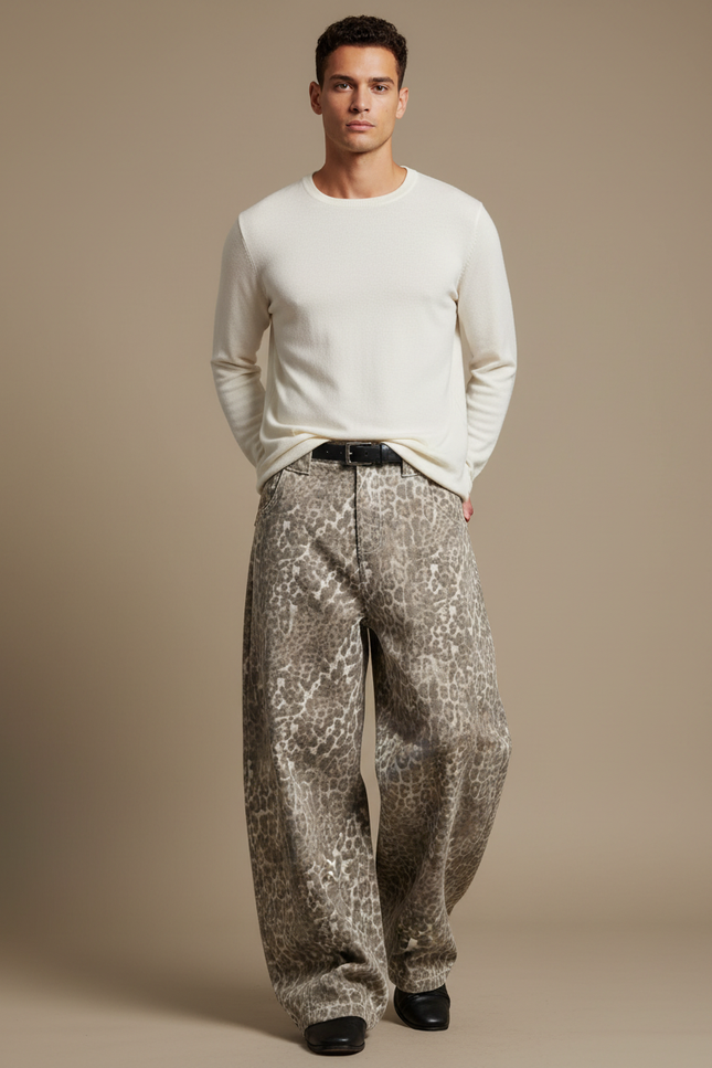 Pantalon Leopard Baggy - Imprimé Jean
