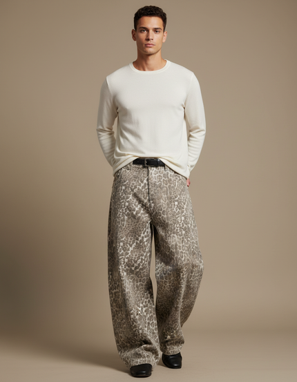 Pantalon Leopard Baggy - Imprimé Jean
