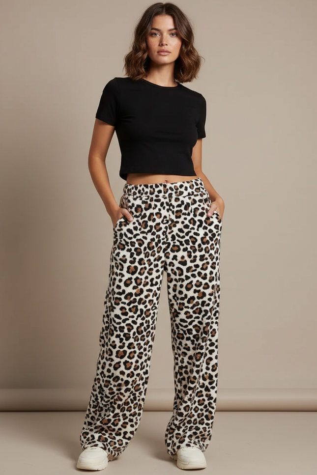 Pantalon Leopard Grande Taille - Imprimé Molleton