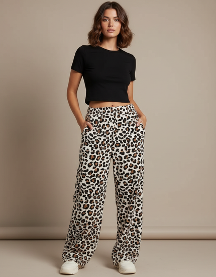 Pantalon Leopard Grande Taille - Imprimé Molleton