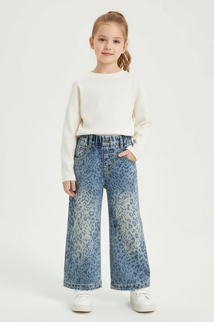 Pantalon Leopard Fille - Imprimé Jean
