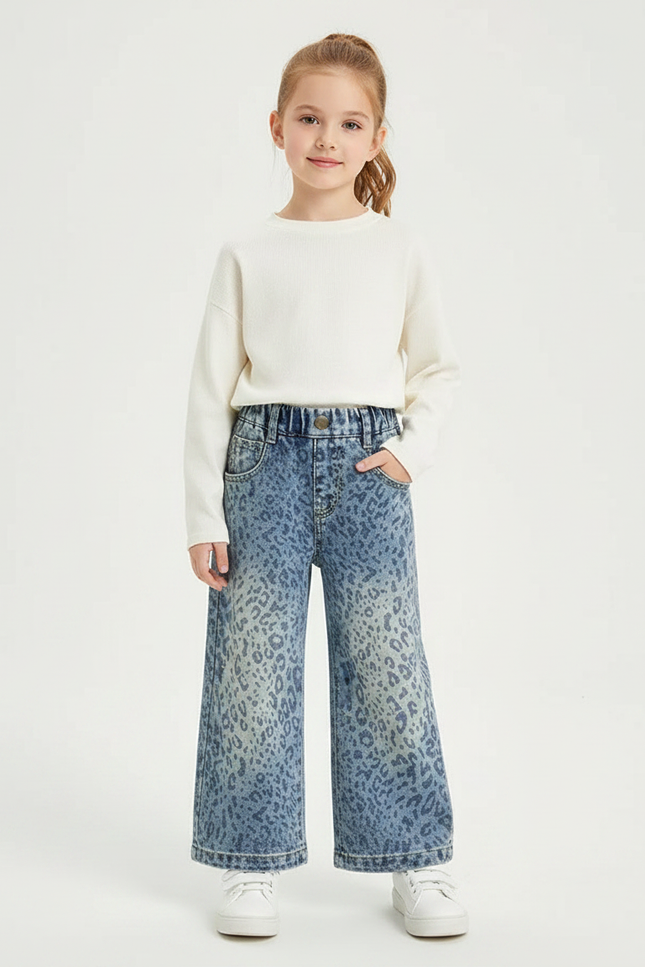 Pantalon Leopard Fille - Imprimé Jean