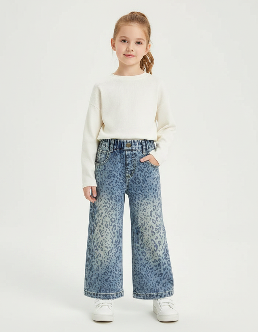 Pantalon Leopard Fille - Imprimé Jean