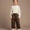 Pantalon Léopard Marron Imprimé Chaud Ample Enfant - Molleton