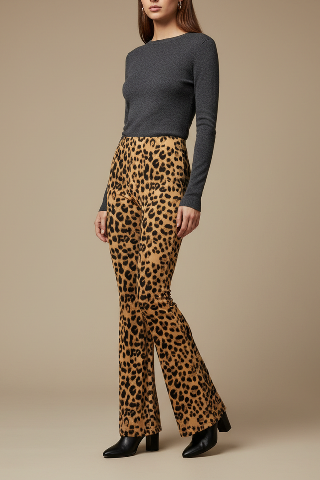 Pantalon Patte D'eph Leopard - Imprimé Maille