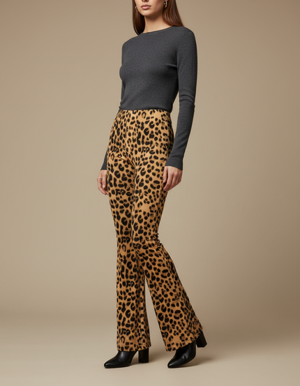 Pantalon Patte D'eph Leopard - Imprimé Maille