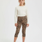 Pantalon Léopard Court Imprimé Taille Haute Fille - Polyester