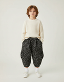 Pantalon Léopard Enfant Ample Molletonné Gris Imprimé