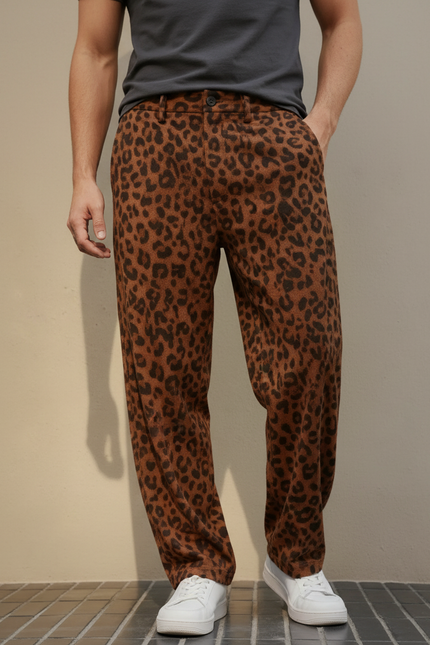 Pantalon Leopard Marron - Molleton