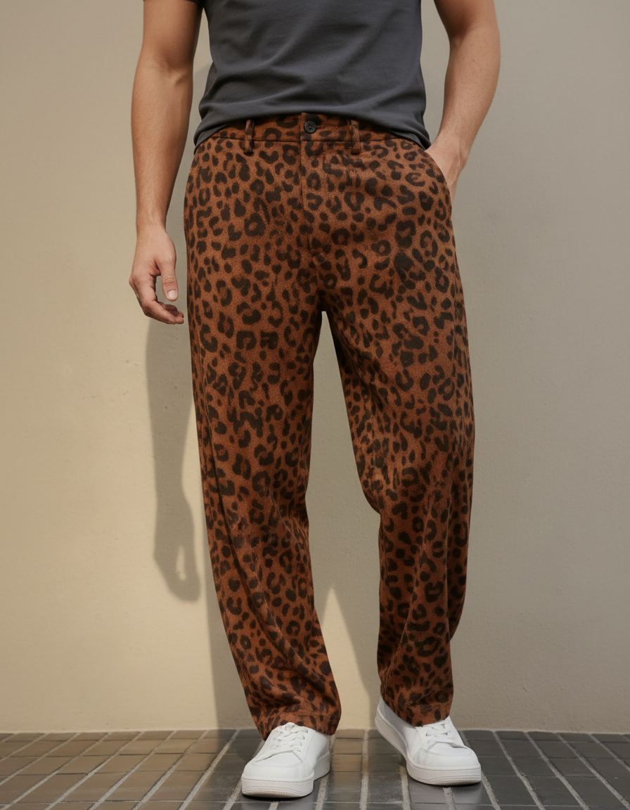 Pantalon Leopard Marron - Molleton