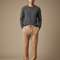 Pantalon Léopard Homme Beige Tricoté Ample Décontracté - Maille