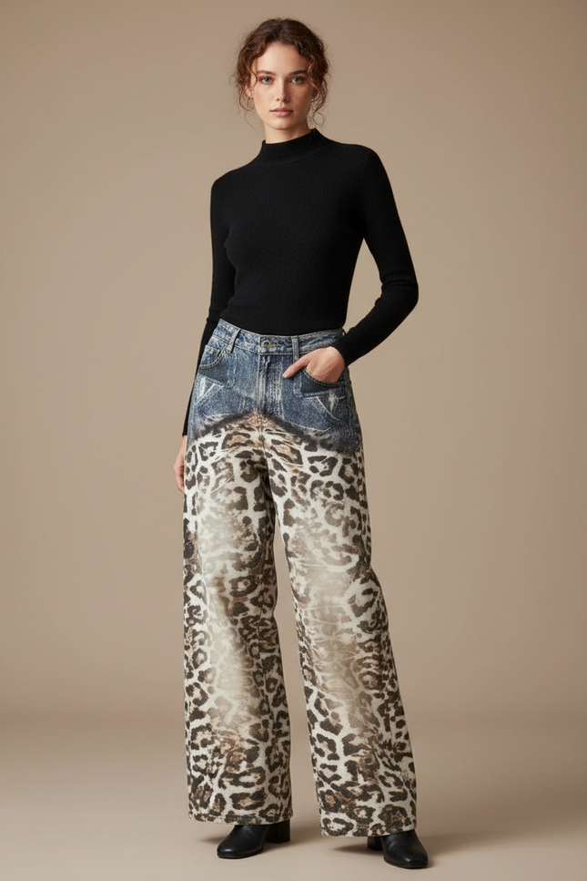 Pantalon Leopard Clair - Imprimé Jean