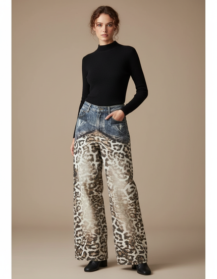Pantalon Leopard Clair - Imprimé Jean