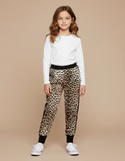 Pantalon Léopard Fille Imprimé Confortable Élastique - Satin
