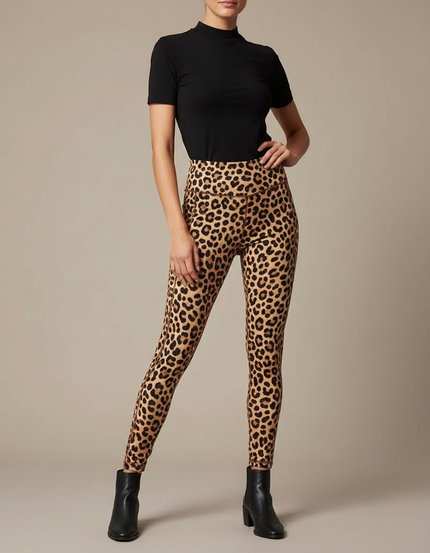 Pantalon Léopard Femme Moulant Imprimé Animal Stretch - Polyester
