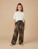 Pantalon Léopard Ample Imprimé Marron Décontracté Fille - Viscose