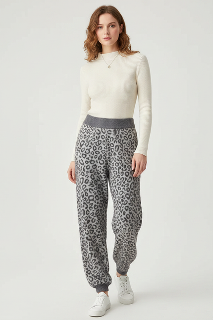 Pantalon Maille Leopard - Imprimé